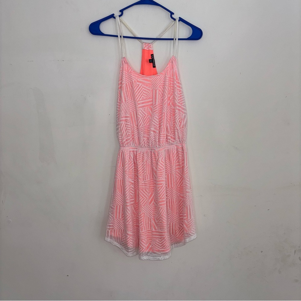 Express Pink Geometric Print Racerback Mini Dress XS